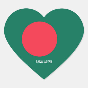 Bangladesch Flag Splendid Patriotic Herz-Aufkleber