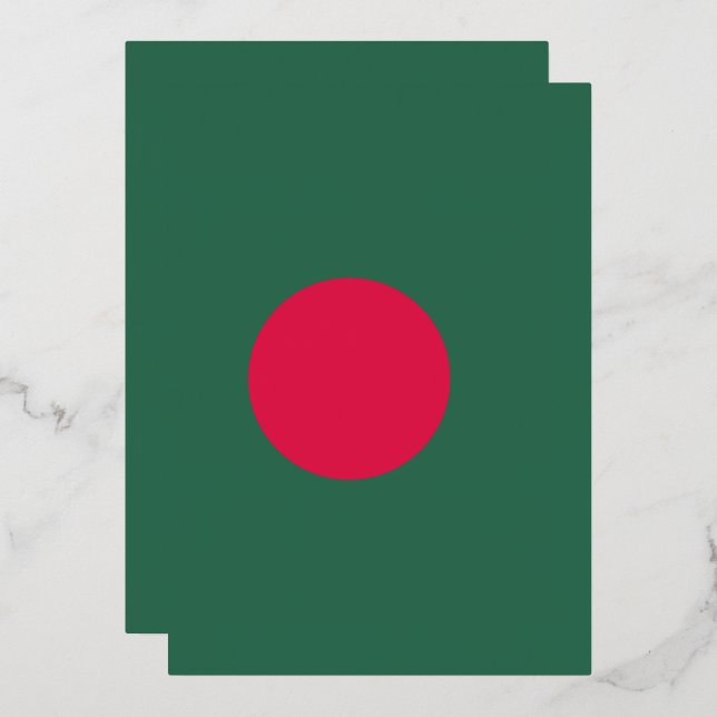 Bangladesch-Flagge Folieneinladung (Vorderseite/Rückseite)