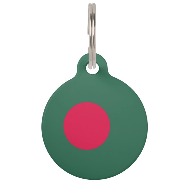 Bangladesch-Flagge Haustiermarke (Vorderseite)