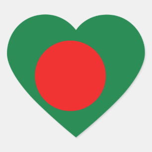Bangladesch Flagge Herz Sticker