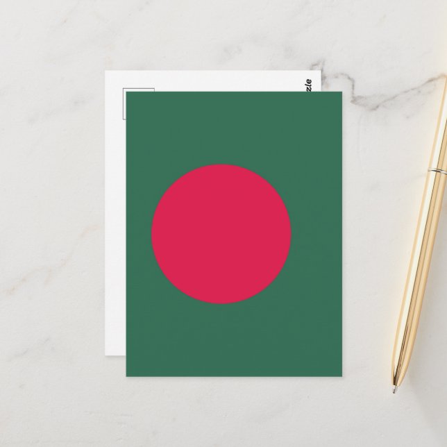 Bangladesch-Flagge Postkarte (Vorderseite/Rückseite Beispiel)