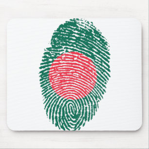 Bangladesch Flaggen Fingerprint Landespreis Mousepad