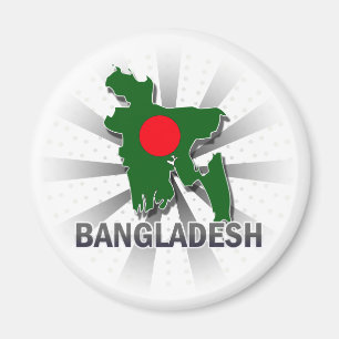 Bangladesch-Flaggen-Karte 2,0 Magnet