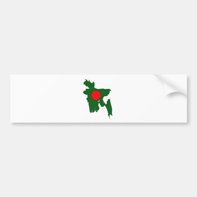 Bangladesch-Flaggen-Karte Größengleich Autoaufkleber (Vorne)