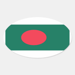 Bangladesch-Flaggen-Oval-Aufkleber Ovaler Aufkleber