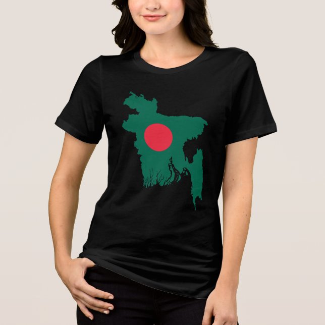 Bangladesch individualisierbarer Schwarzer Tourist Tri-Blend Shirt (Vorderseite)