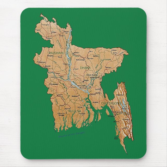 Bangladesch-Karte Mousepad (Vorne)