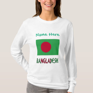 Bangladesch Personalisierte Bangladeschische Flagg T-Shirt