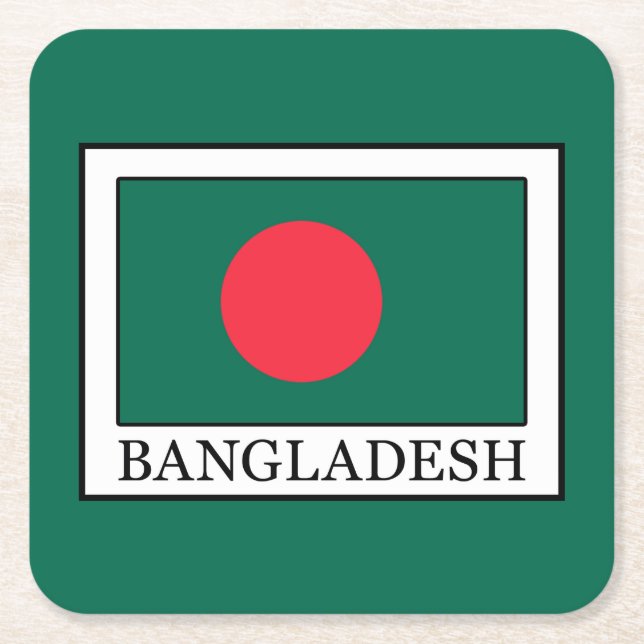 Bangladesch Rechteckiger Pappuntersetzer (Vorderseite)