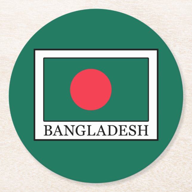 Bangladesch Runder Pappuntersetzer (Vorderseite)