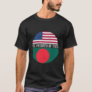 Bangladesch Shirt American und Bangladesch Flaggen
