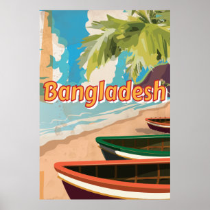Bangladesch Vintages Urlaubsposter Poster