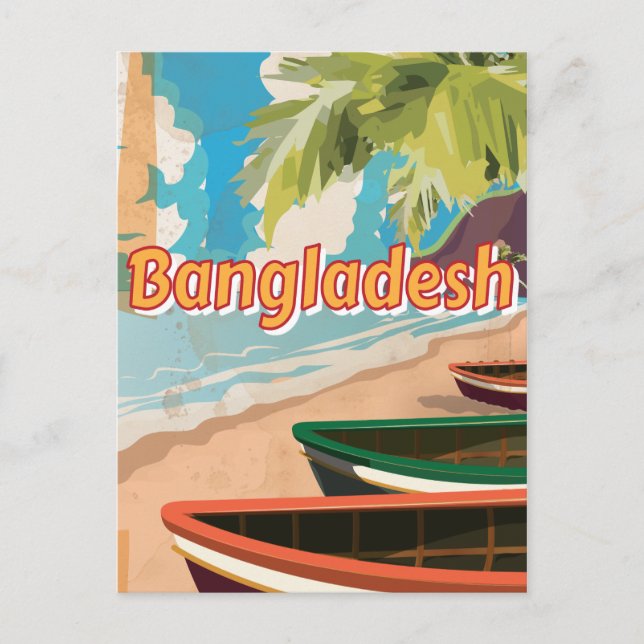 Bangladesch Vintages Urlaubsposter Postkarte (Vorderseite)