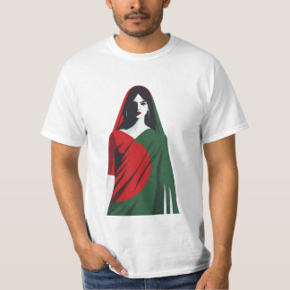 Bangladeschische Frau in Saree – T-Shirt in Flagge