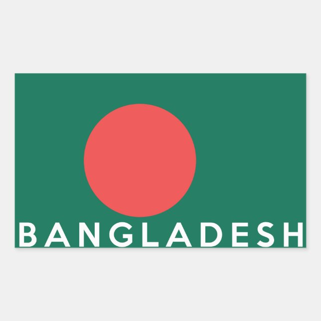 bangladesh country symbol name text rechteckiger aufkleber (Vorderseite)