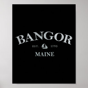 Bangor Maine _ Bangor Me Segelboot Poster