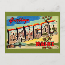 Bangor Maine Greetings Postcard