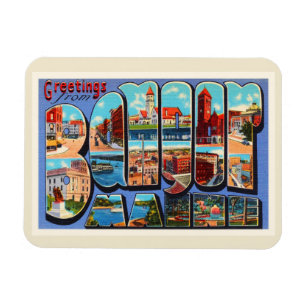 Bangor Maine ICH alte Vintage Reise-Andenken Magnet