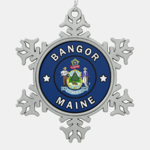 Bangor Maine Schneeflocken Zinn-Ornament