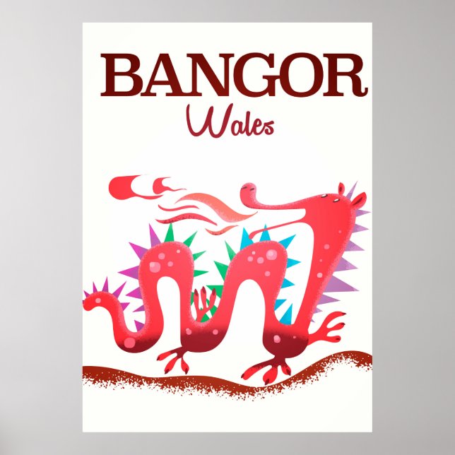 Bangor Wales Dragon Poster (Vorne)