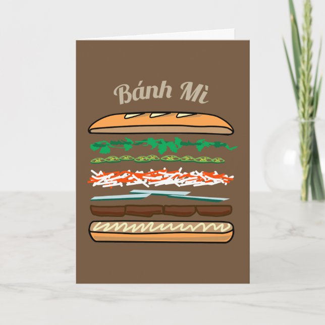 Banh MI vietnamesisches Stangenbrot des Dankeskarte (Vorderseite)
