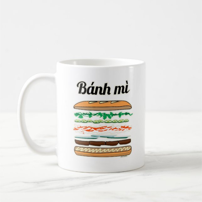 Banh MI vietnamesisches Stangenbrot des Kaffeetasse (Links)