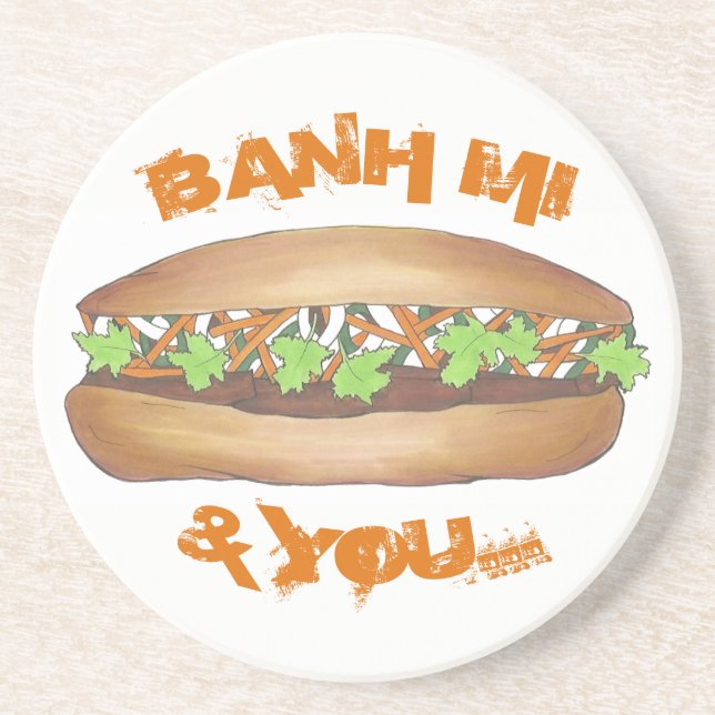 Banh Mi & You Pork Sandwich Vietnamese Food Feinsc Getränkeuntersetzer (Vorne)