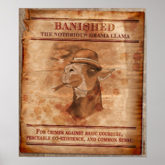 Banish Drama Llamas - 12" x 14" Poster