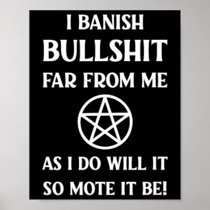 Banishing Zauber Funny Wiccan Pagan Halloween Chek Poster