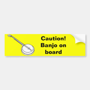 Banjo an Bord Autoaufkleber