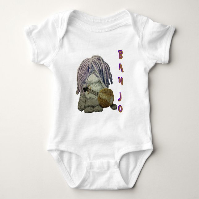 Banjo-Baby-Anzugs-Weiß Baby Strampler (Vorderseite)