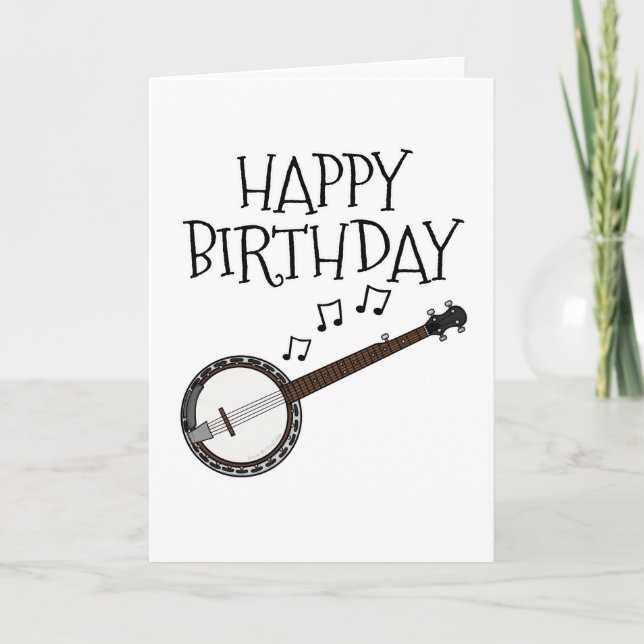 Banjo Birthday Card Banjoist ein Volksmusiker Dankeskarte (Vorderseite)