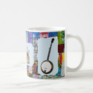 BANJO--BLUEGRASS BAND-QUILTED KAFFEETASSE