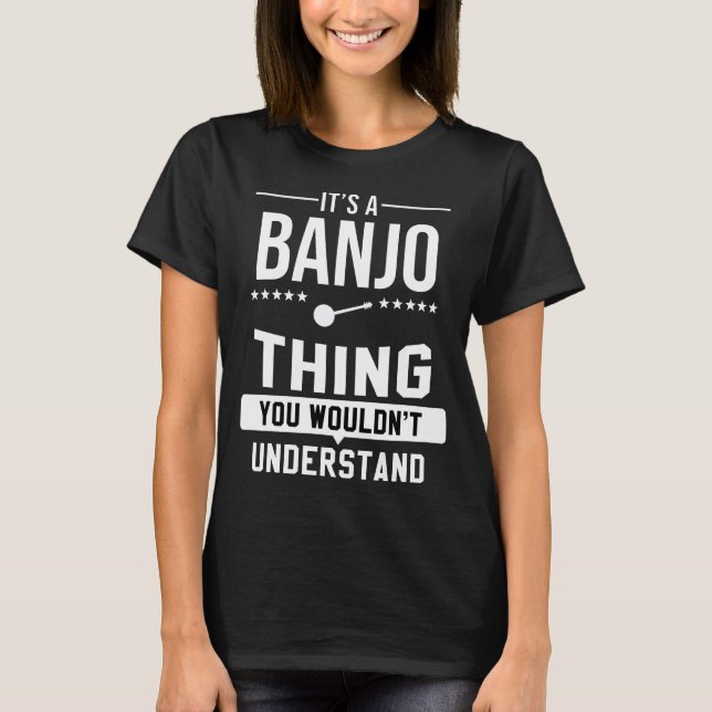 Banjo Bluegrass Musiker Instrument Banjo Player T-Shirt (Vorderseite)