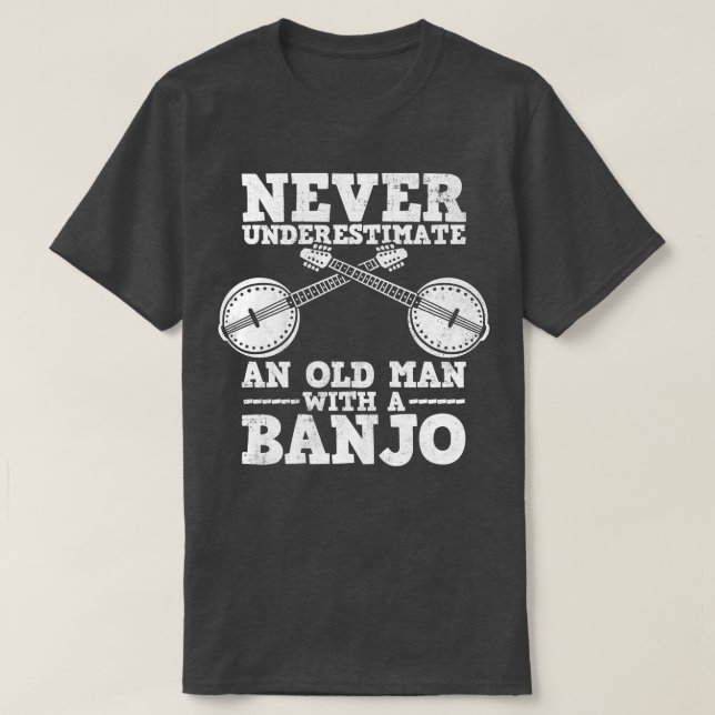 Banjo Bluegrass Old Man Banjo Player T-Shirt (Design vorne)