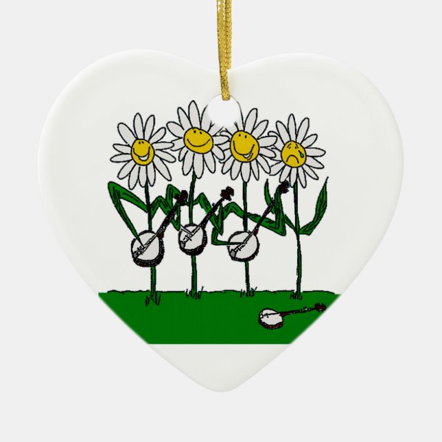 Banjo-Blumen Keramik Ornament (Vorne)
