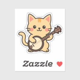 Banjo Cat Country Vibe Aufkleber