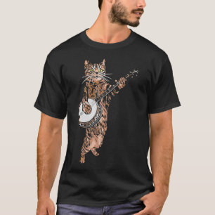 Banjo Cat Funny Bluegrass Country Folk Musik T-Shirt