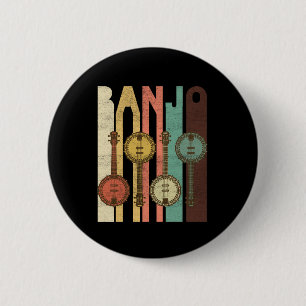 Banjo Country Music Instrument Bluegrass Band Gesc Button
