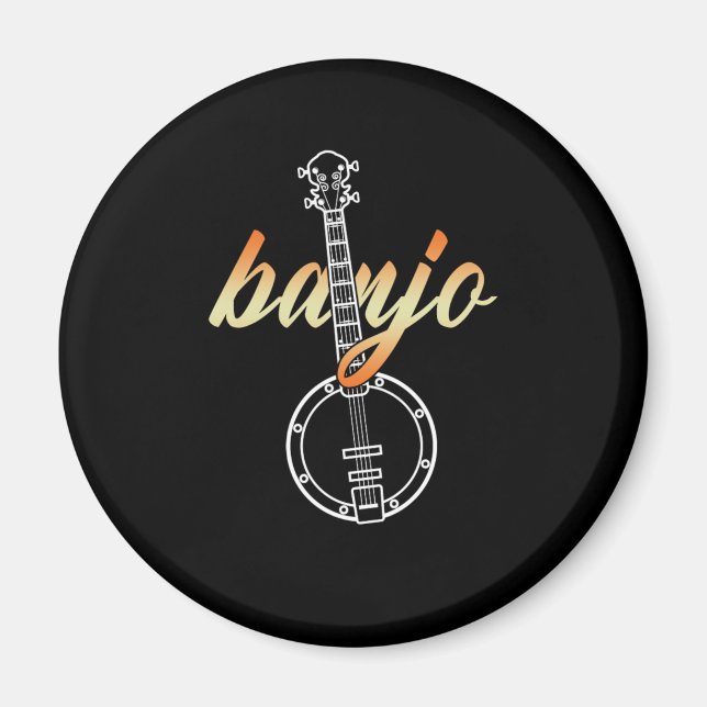 Banjo Country Music Instrument Mandolin Band Gesch Magnet (Vorne)