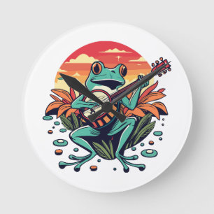Banjo Frog Runde Wanduhr