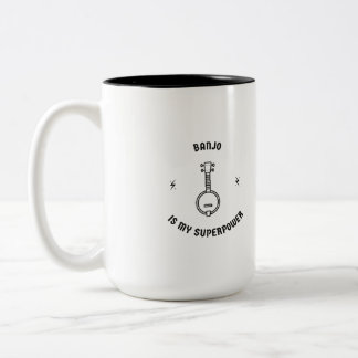 Banjo ist meine Supermacht Zweifarbige Tasse