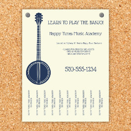 Banjo Lessons Music Teacher Tee Off Strips Flyer