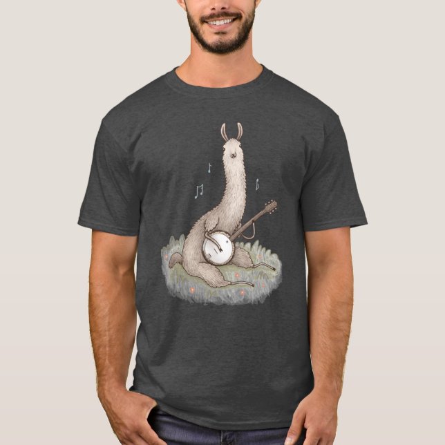 Banjo Llama gift gift T-Shirt (Vorderseite)