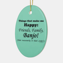 Banjo macht mich glücklich keramik ornament