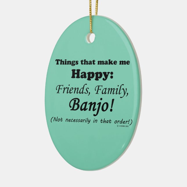 Banjo macht mich glücklich keramik ornament (Links)