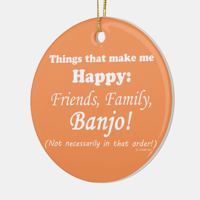 Banjo macht mich glücklich keramikornament (Links)