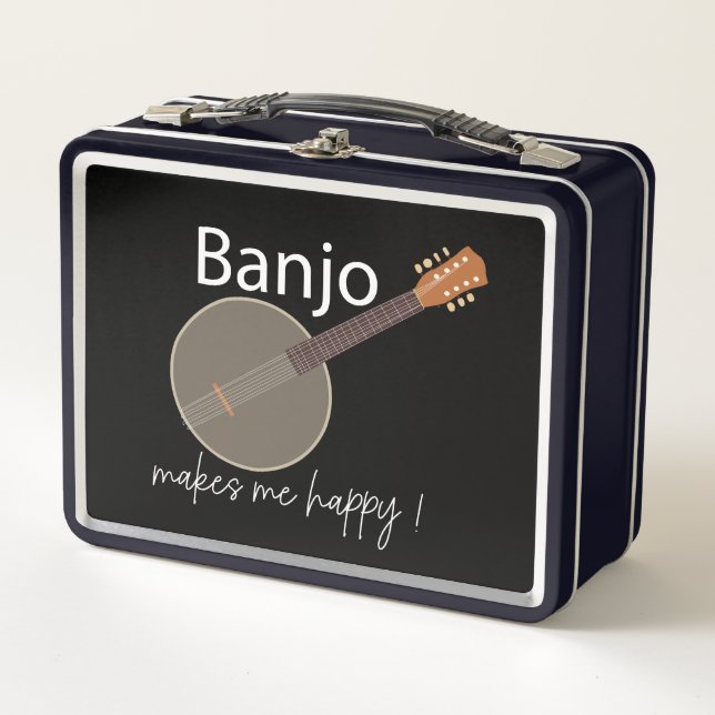 Banjo macht mich glücklich metall brotdose (Vorderseite)