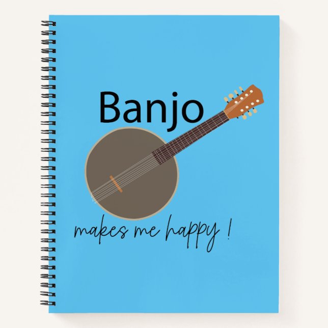 Banjo macht mich glücklich notizbuch (Vorderseite)