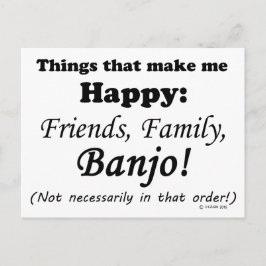 Banjo macht mich glücklich postkarte